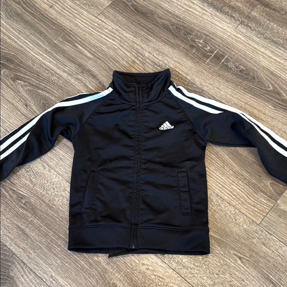 Adidas 3 Stripe Kids Zip Front Soccer Jacket Back Detail Size 3T